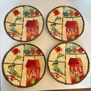 Colorful Ceramic Plates with Spring Home Theme